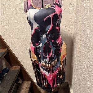Source Unknown Multicolor Skull Maxi Dress